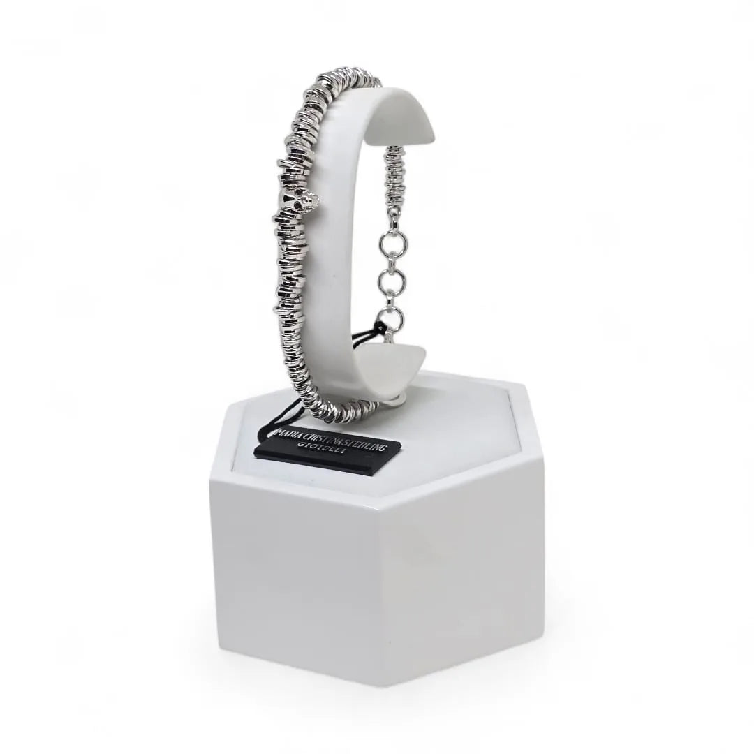 Bracciale Regolabile da uomo con teschio Maria Cristina Sterling B7038
