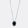 Collana iGold con punto luce ovale rosso Oro Bianco 375 9KT