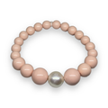 Bracciale in corallo rosa con perla bianca