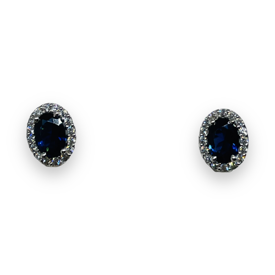 Orecchini iGold con punto luce blu Oro Bianco 375 9KT