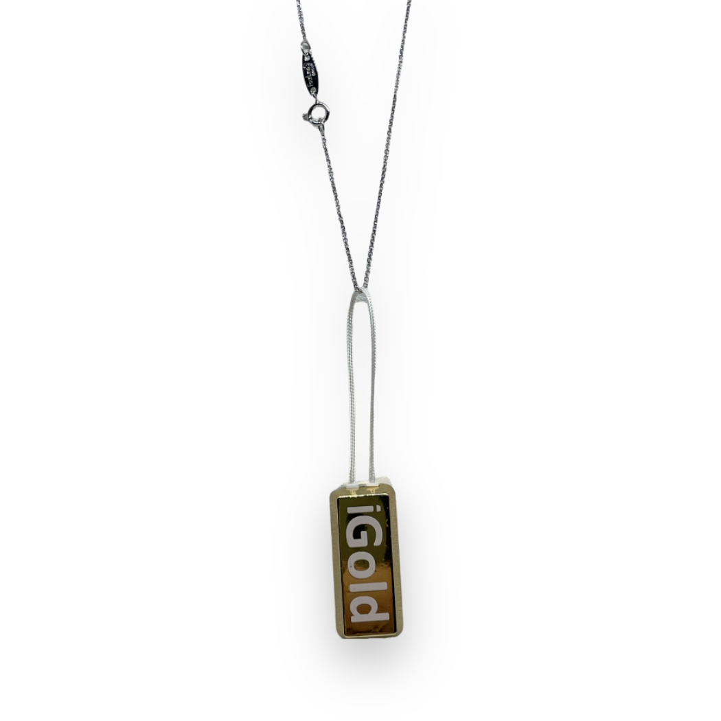 iGold Halskette mit ovalem hellblauem Zirkonia aus 375 9K Weißgold