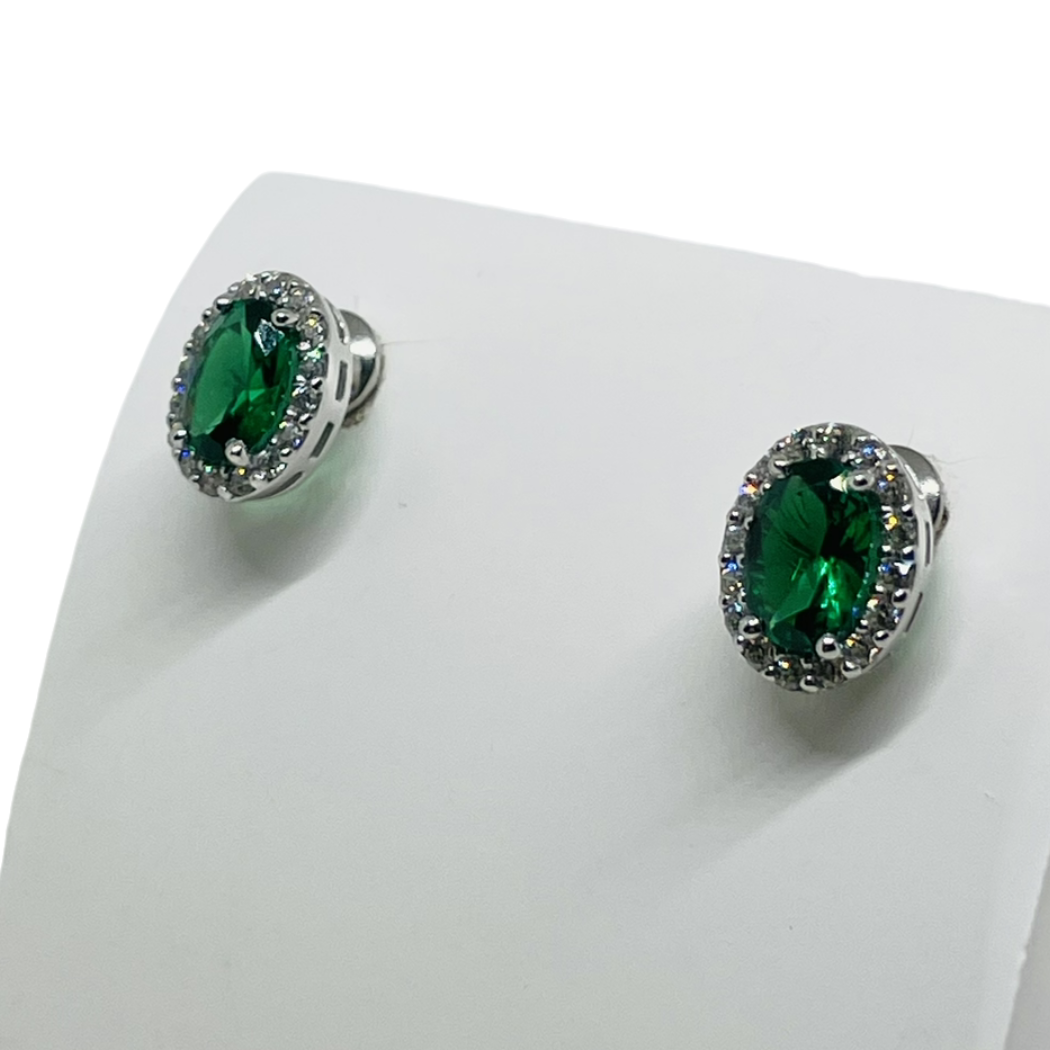 Orecchini iGold verde Oro Bianco 375 9KT