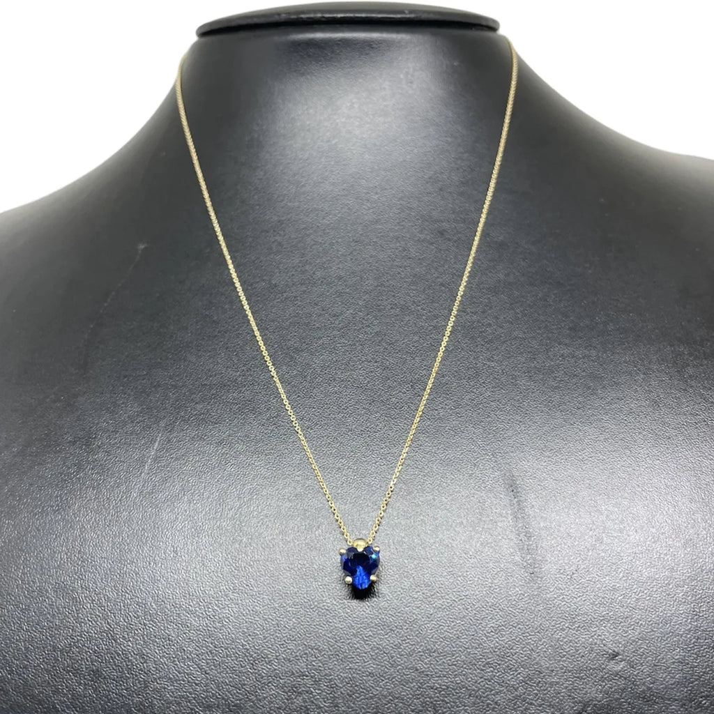Collana iGold con cuore blu in Oro Giallo 375 9Kt