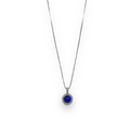 Collana in argento con ciondolo circolare in pietra lapis