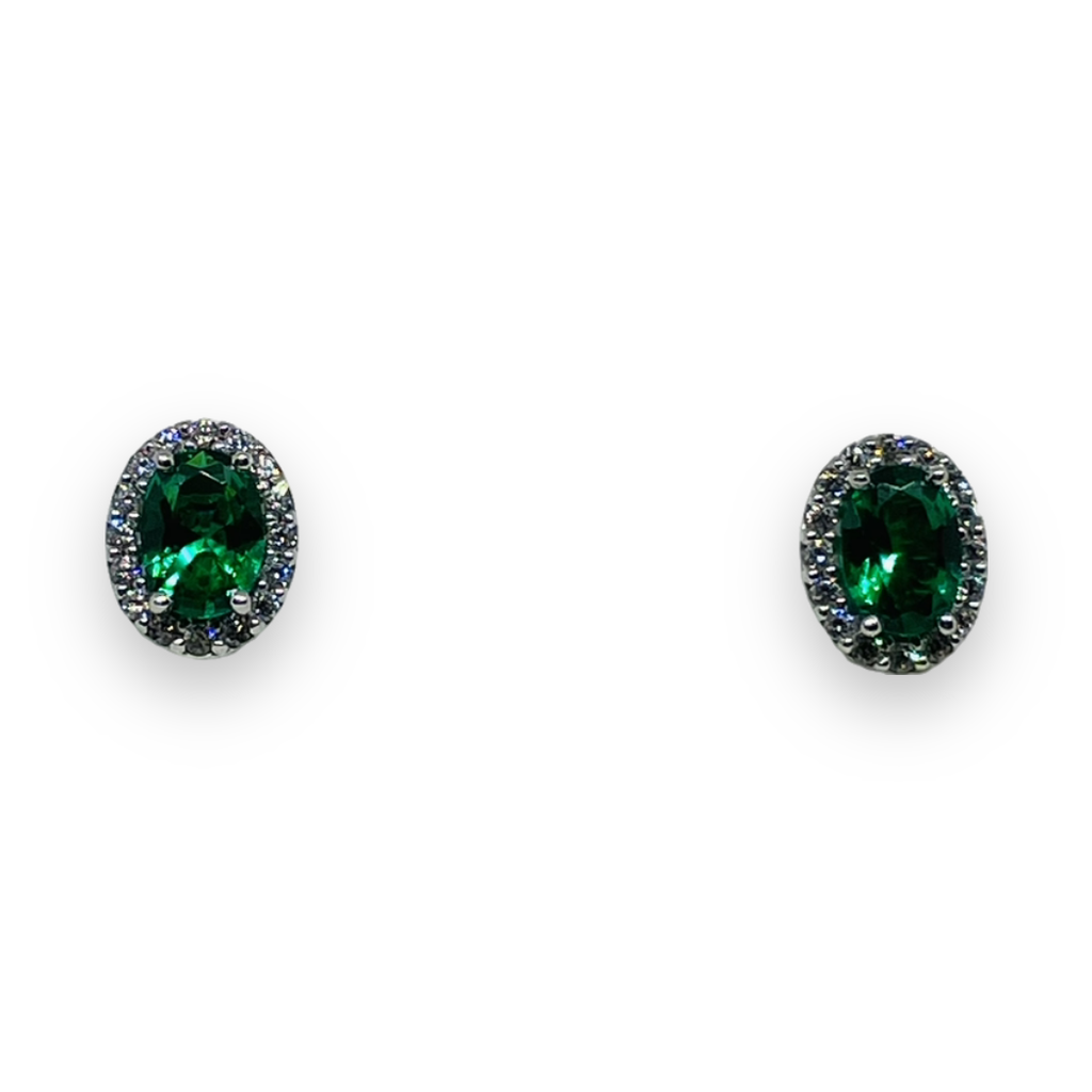 Orecchini iGold verde Oro Bianco 375 9KT