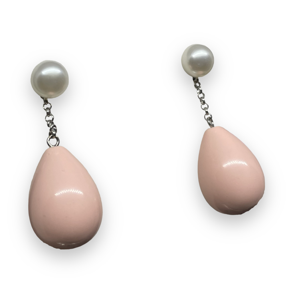 Orecchini in corallo rosa con perla bianca PER1218CM