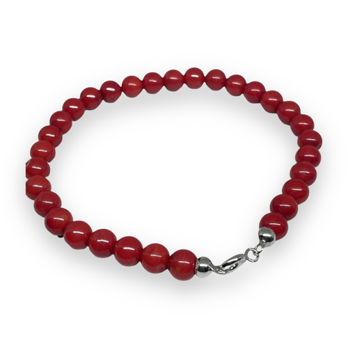 Armband mit 6 mm Korallenpaste-Perlen