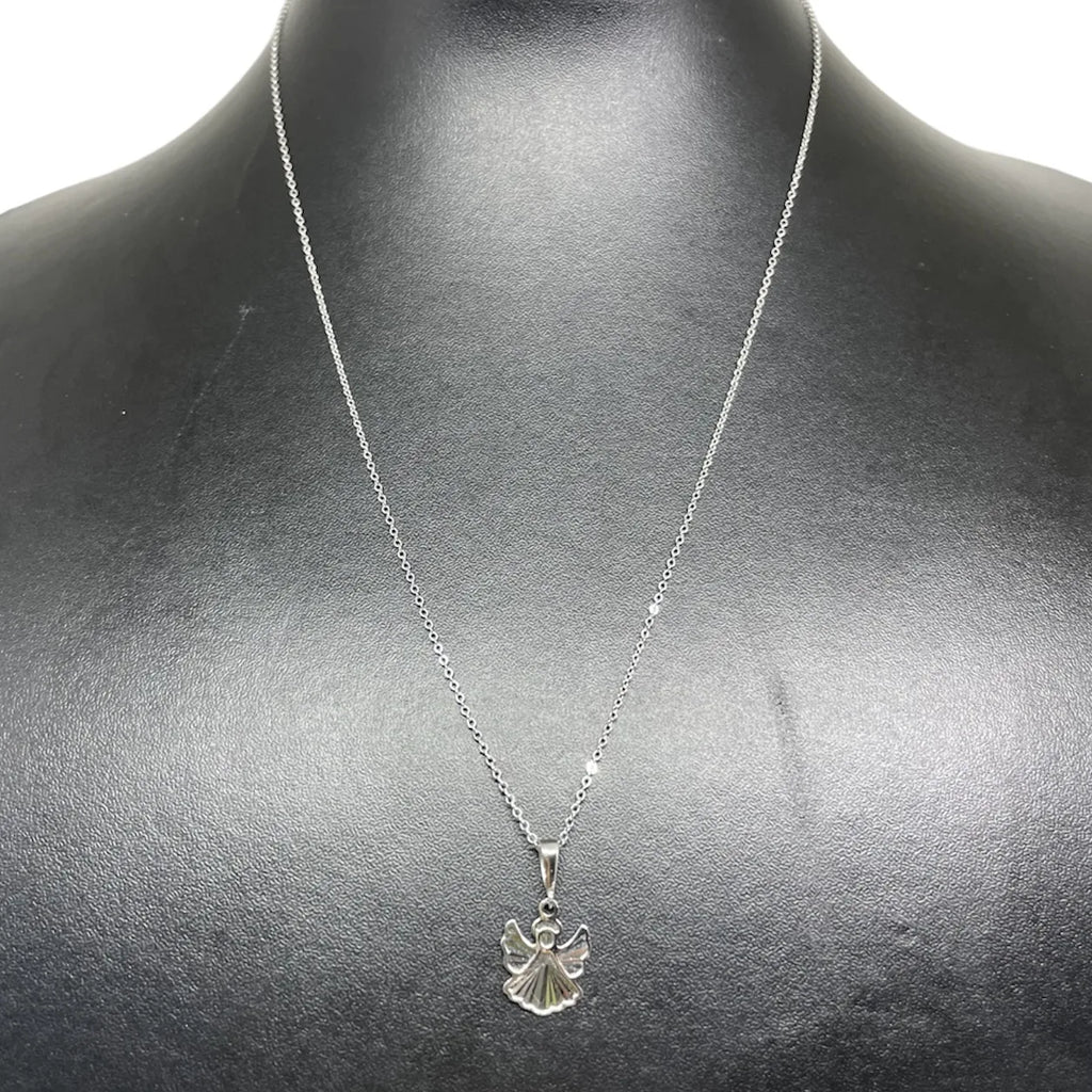 Collana iGold con angelo in Oro Bianco 375 9Kt