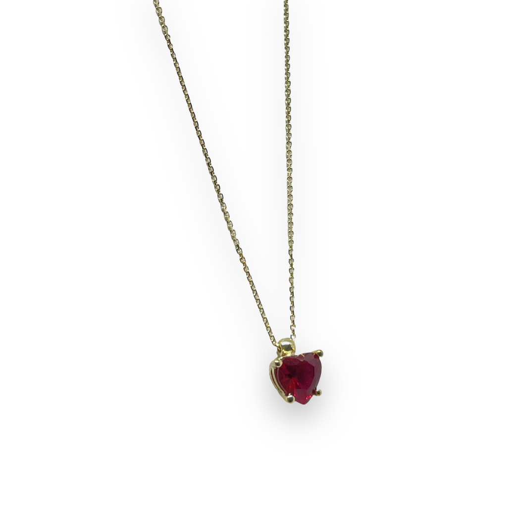 Collana iGold con cuore rosso in Oro giallo 375 9Kt