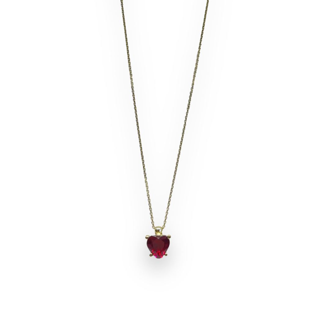 Collana iGold con cuore rosso in Oro giallo 375 9Kt