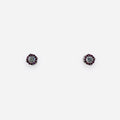 Orecchini iGold in oro bianco 375 9Kt con punto luce e cornice magenta