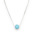 Collana in argento con ciondolo in pasta di turchese 1cm