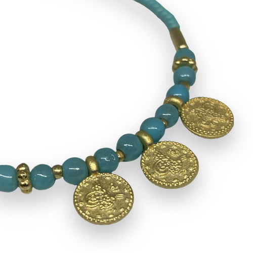 Bracciale bigiotteria sottile in pasta di turchese 3mm
