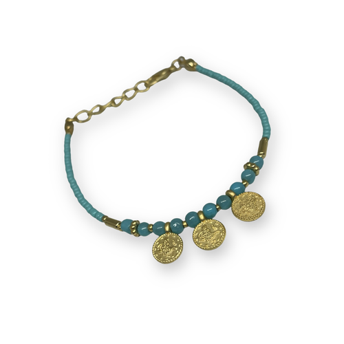 Bracciale bigiotteria sottile in pasta di turchese 3mm