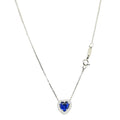 Collana iGold con cuore blu in Oro Bianco 375 9Kt