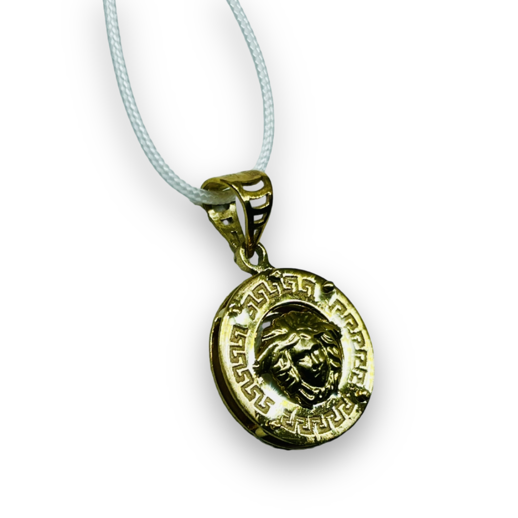Ciondolo circolare piccolo con Medusa in Oro Giallo 375 9KT