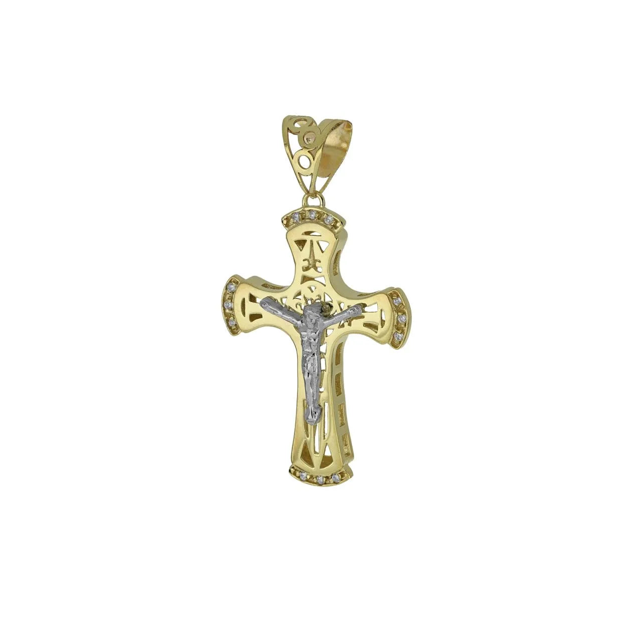 Pendente uomo croce in oro giallo 375 Igold J183B1