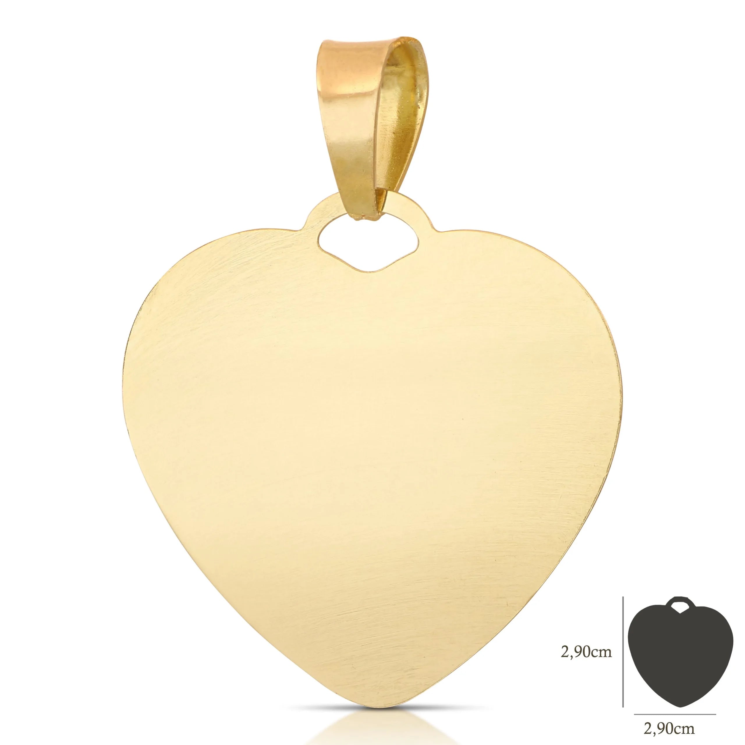 Medaglia cuore in oro giallo 18kt personalizzabile