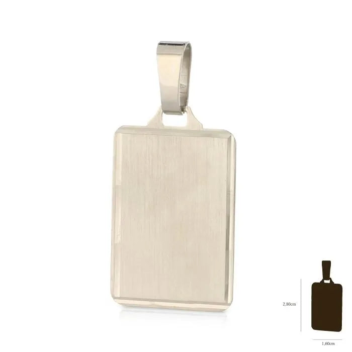 Medaglia personalizzabile in oro bianco 18kt