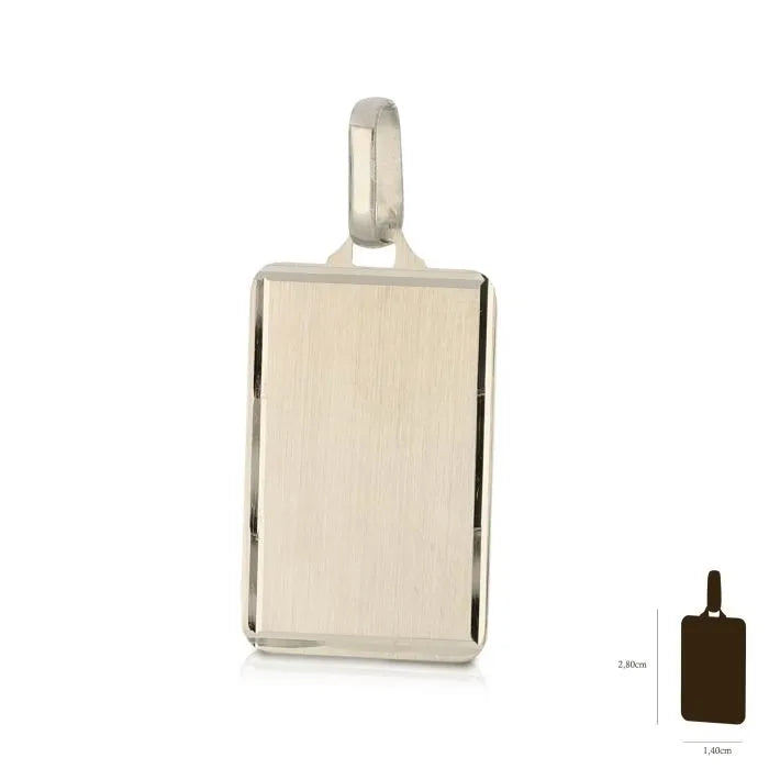 Medaglia personalizzabile in oro bianco 18kt