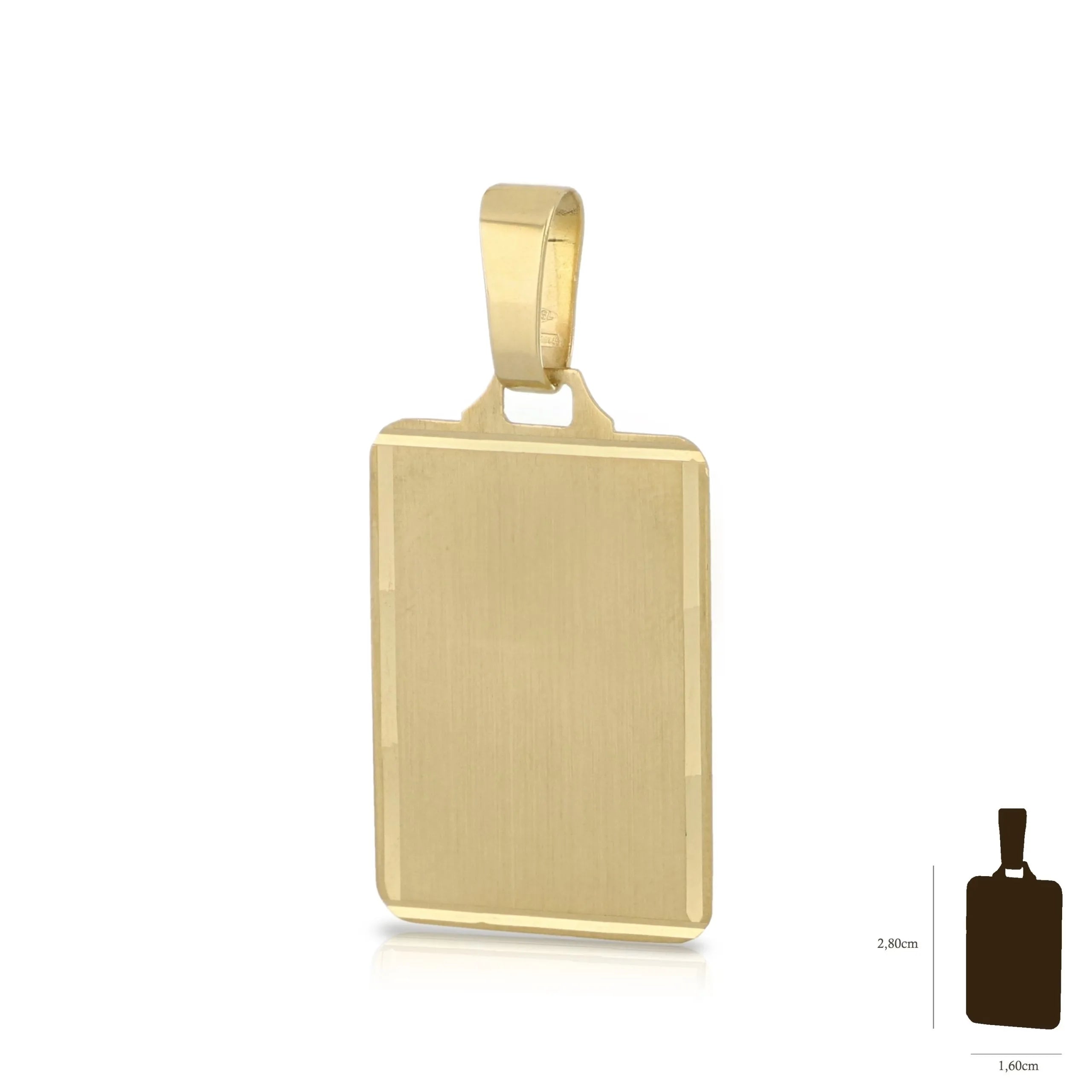 Medaglia personalizzabile in oro giallo 18kt