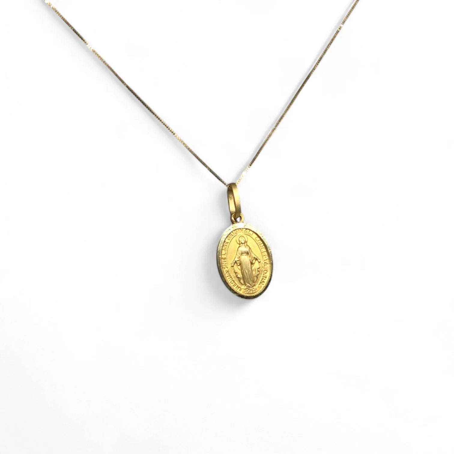 Collana con Medaglia in oro giallo Madonna Miracolosa