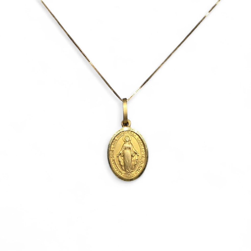 Collana con Medaglia in oro giallo Madonna Miracolosa