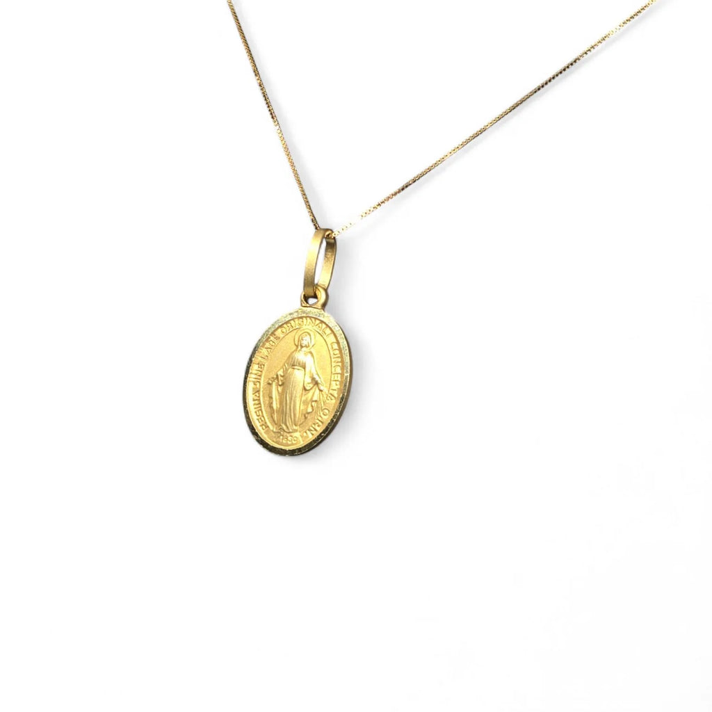 Collana con Medaglia in oro giallo Madonna Miracolosa