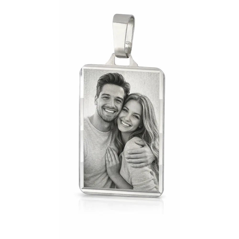 Medaglia personalizzabile in oro bianco 18kt