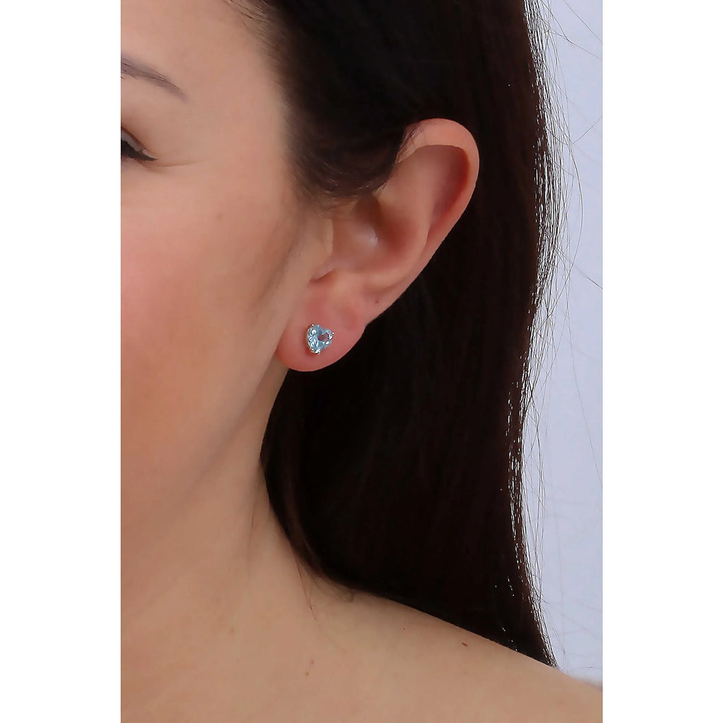 Orecchini donna in oro 18kt rosè con topazio azzurro Comete orb 1014