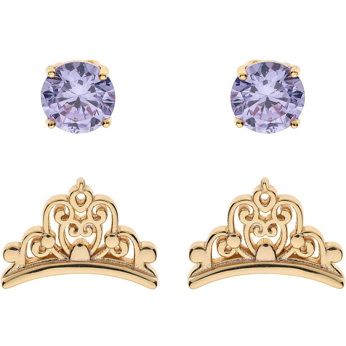 Orecchini bambina gioielli Disney Princess SS00002YZAL.CS corona e punto luce