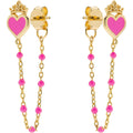 Orecchini pendenti bambina a forma di cuore rosa in argento gioielli Disney es00080yl.cs
