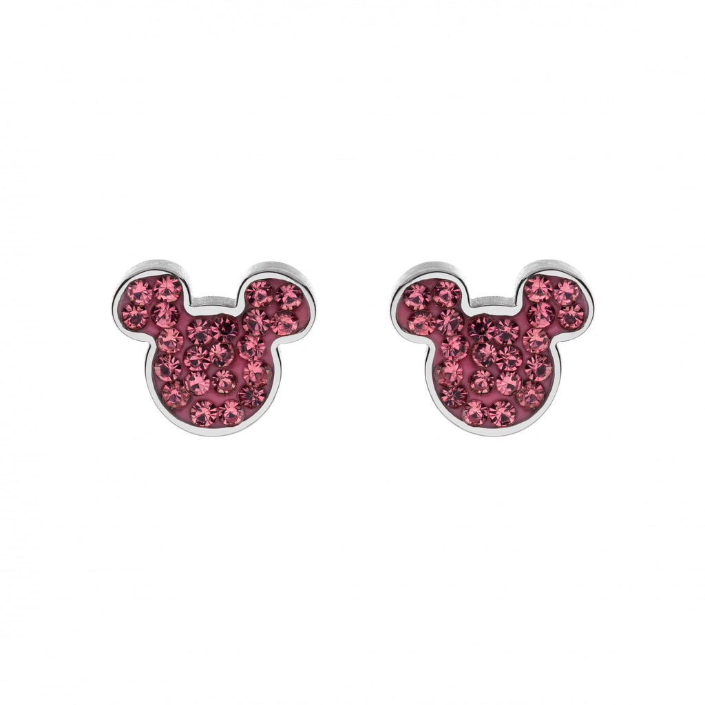 Disney Kinderohrringe Mickey Mouse aus Stahl und rosafarbenen Zirkonia E600178RPL-B.CS