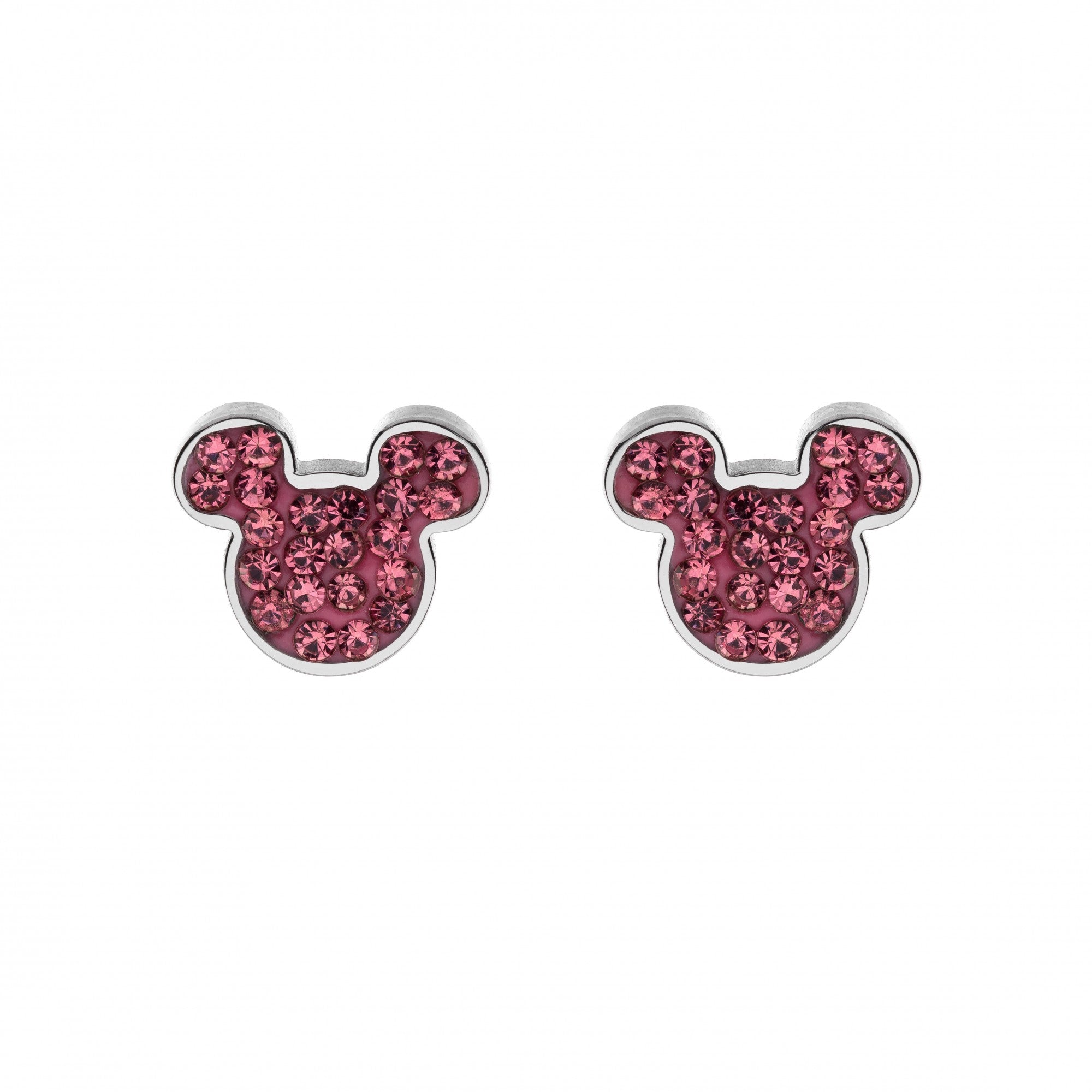 Disney Kinderohrringe Mickey Mouse aus Stahl und rosafarbenen Zirkonia E600178RPL-B.CS