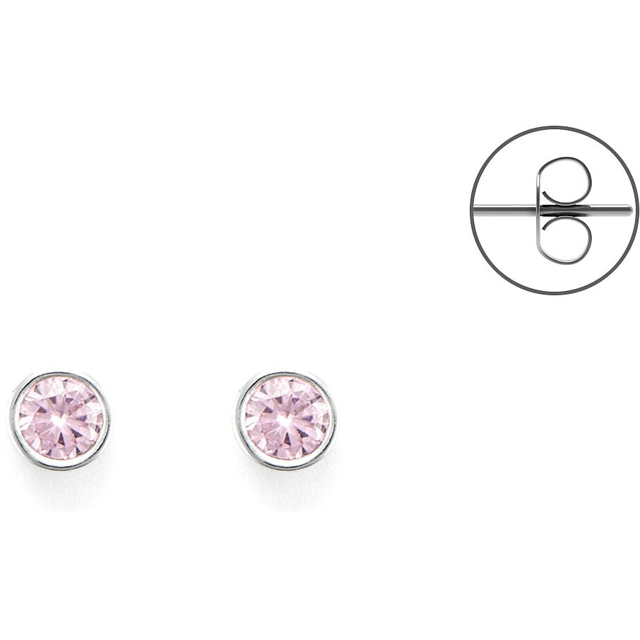 Orecchini donna in argento con zirconi rosa gioielli 4US Cesare Paciotti 4uor5791w
