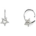 Damen-Ohrringe aus Silber, 4US Cesare Paciotti mit hängenden Sternen, 4uor5761w