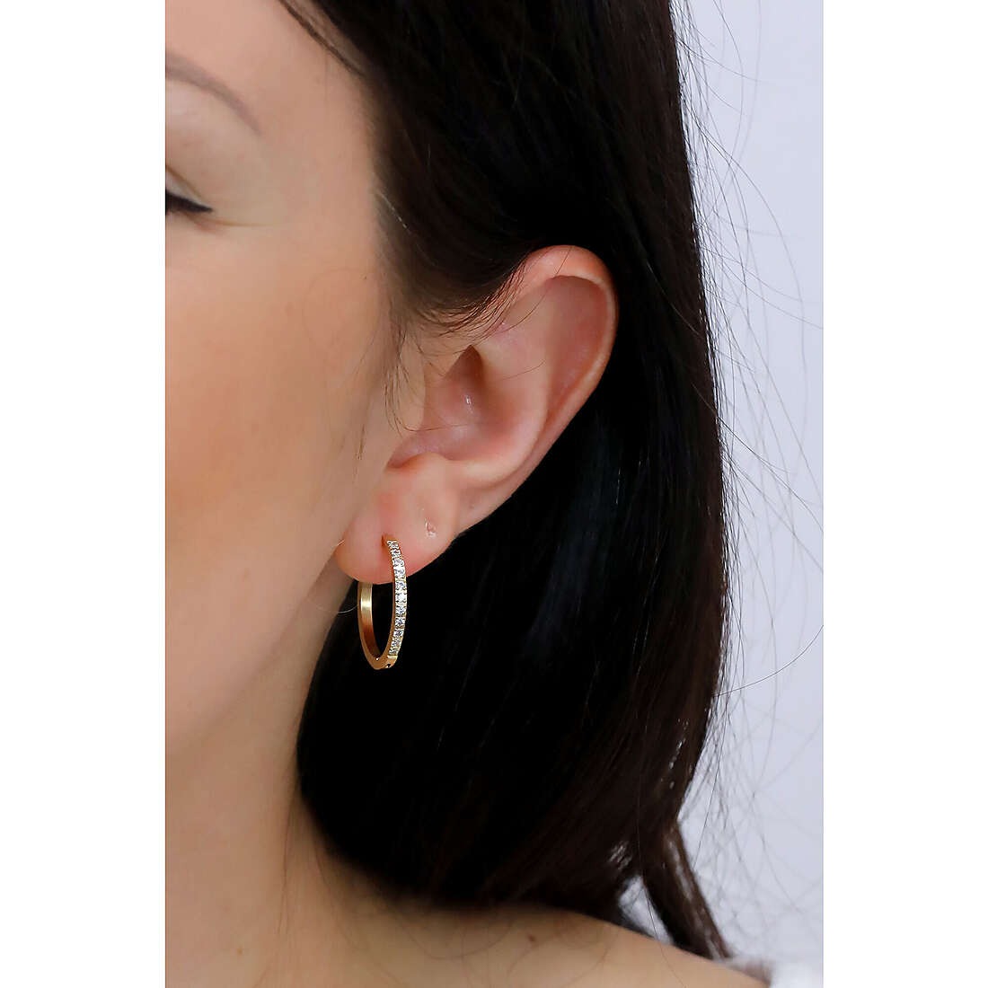 Creolen aus goldfarbenem Stahl Damen Schmuck Luca Barra ok1239