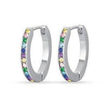 Orecchini donna gioielli Luca Barra ok1240 in acciaio con cristalli colorati