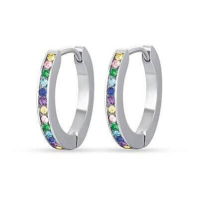 Orecchini donna gioielli Luca Barra ok1240 in acciaio con cristalli colorati