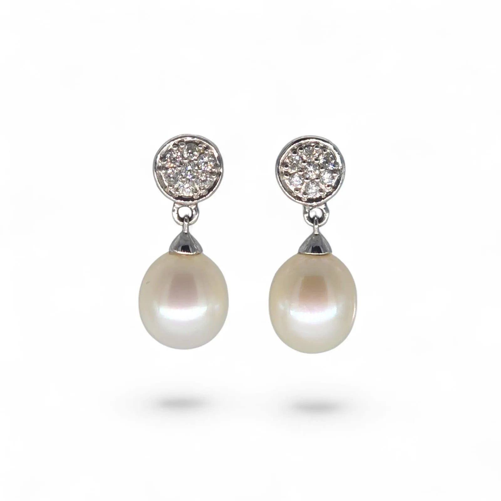 Set gioielli donna in oro bianco perle e diamanti - acquistabile separatamente