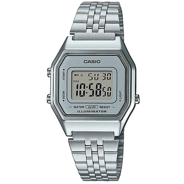 Orologio donna Casio digitale con quadrante silver LA680WA-7DF