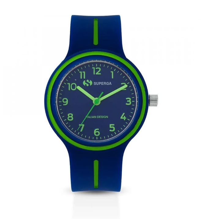 Orologio bimbo SUPERGA Junior blu con dettagli verdi STC124