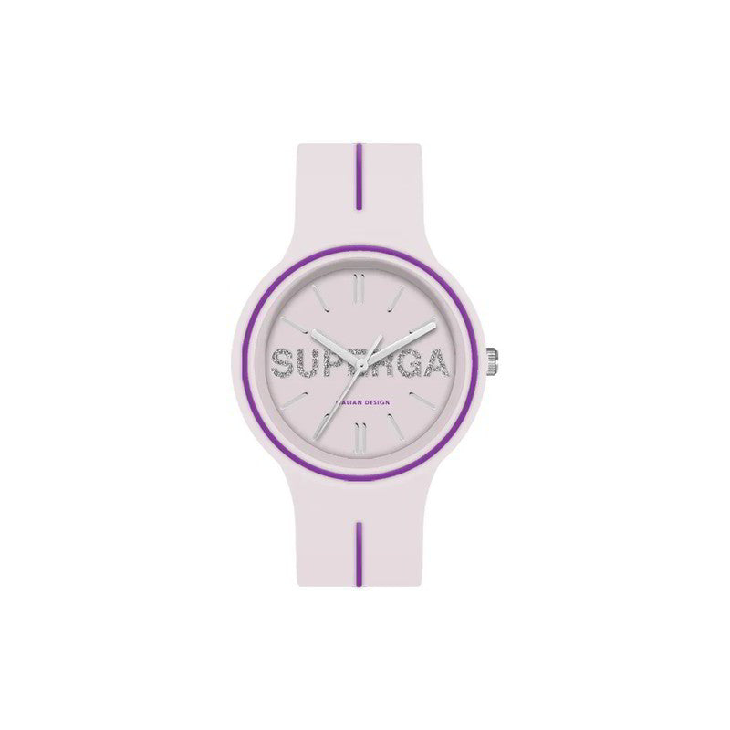 Orologio donna SUPERGA bianco e viola in gomma, glitter quadrante STC147