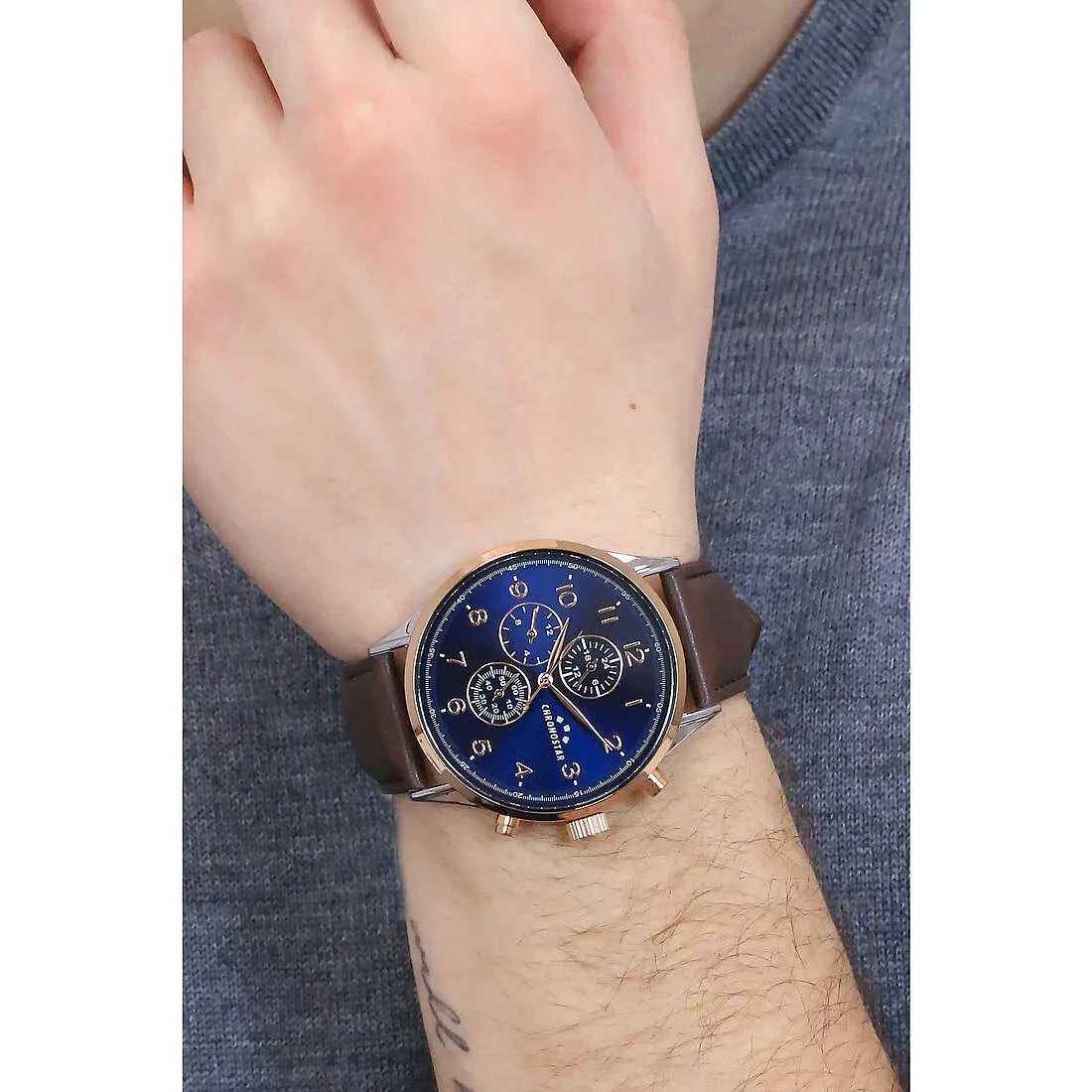 Orologio multifunzione uomo Chronostar Dandy cinturino in pelle