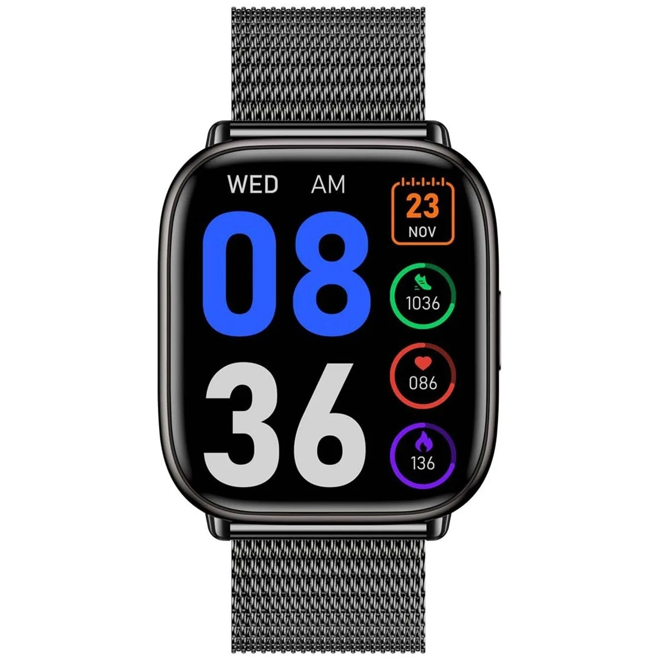 Orologio smartwatch uomo cinturino acciaio nero Smarty 2.0 SW081E