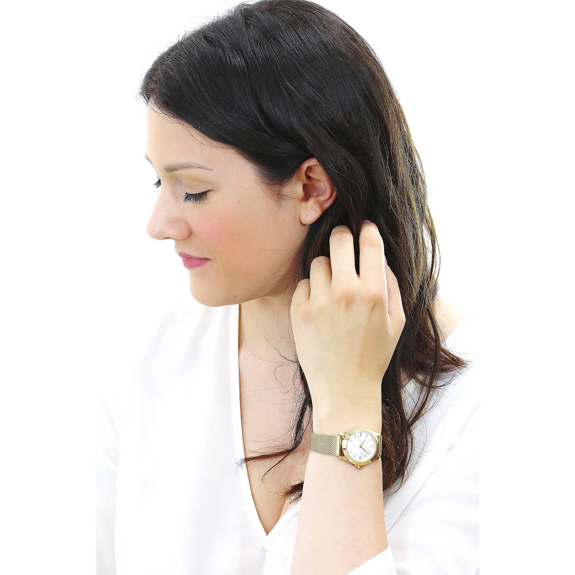 Orologio solo tempo donna in acciaio dorato e maglia milano Ops Objects OPSPW-853