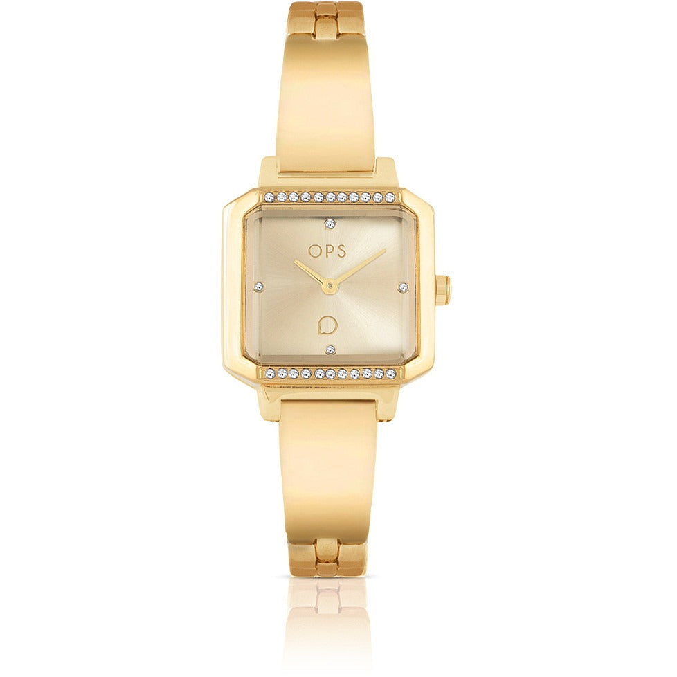 Orologio solo tempo donna in acciaio dorato Ops Objects Squared Fashion opspw-866