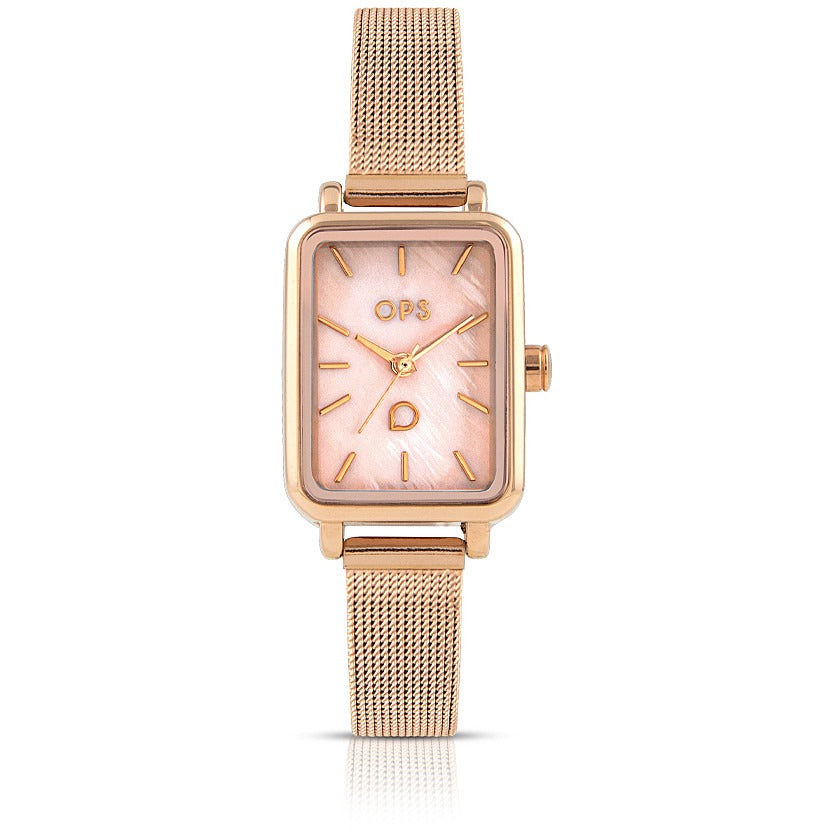 Orologio solo tempo donna in acciaio rosato Ops Objects Shape opspw-915