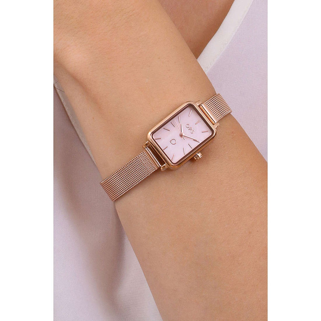 Orologio solo tempo donna in acciaio rosato Ops Objects Shape opspw-915