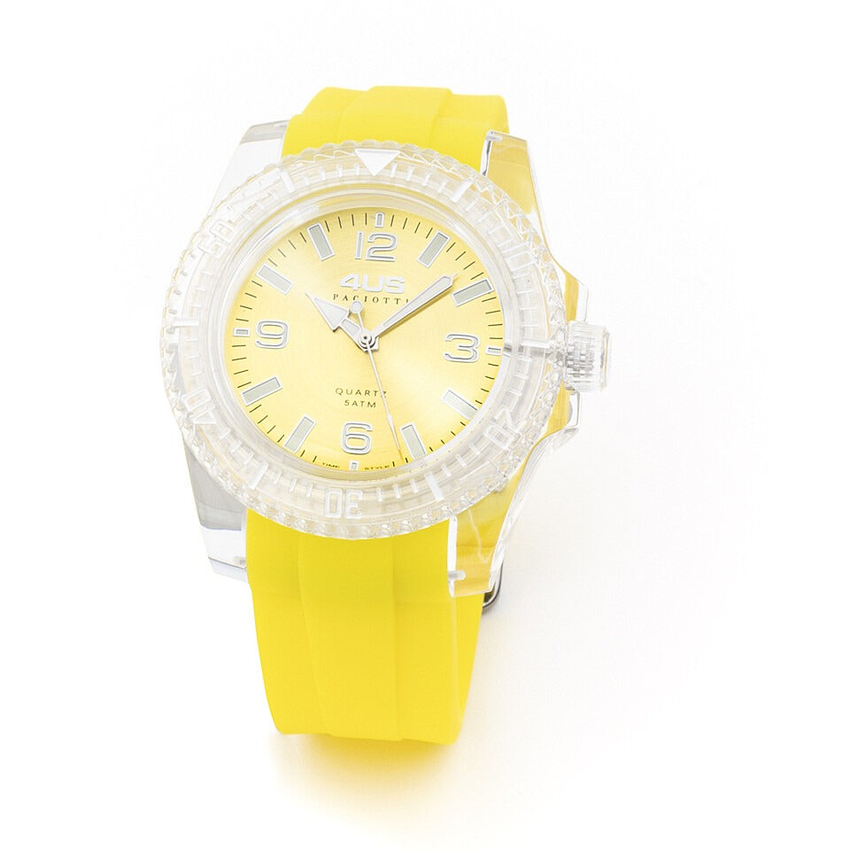 Orologio solo tempo uomo Cesare Paciotti t4st365 con cinturino in gomma giallo